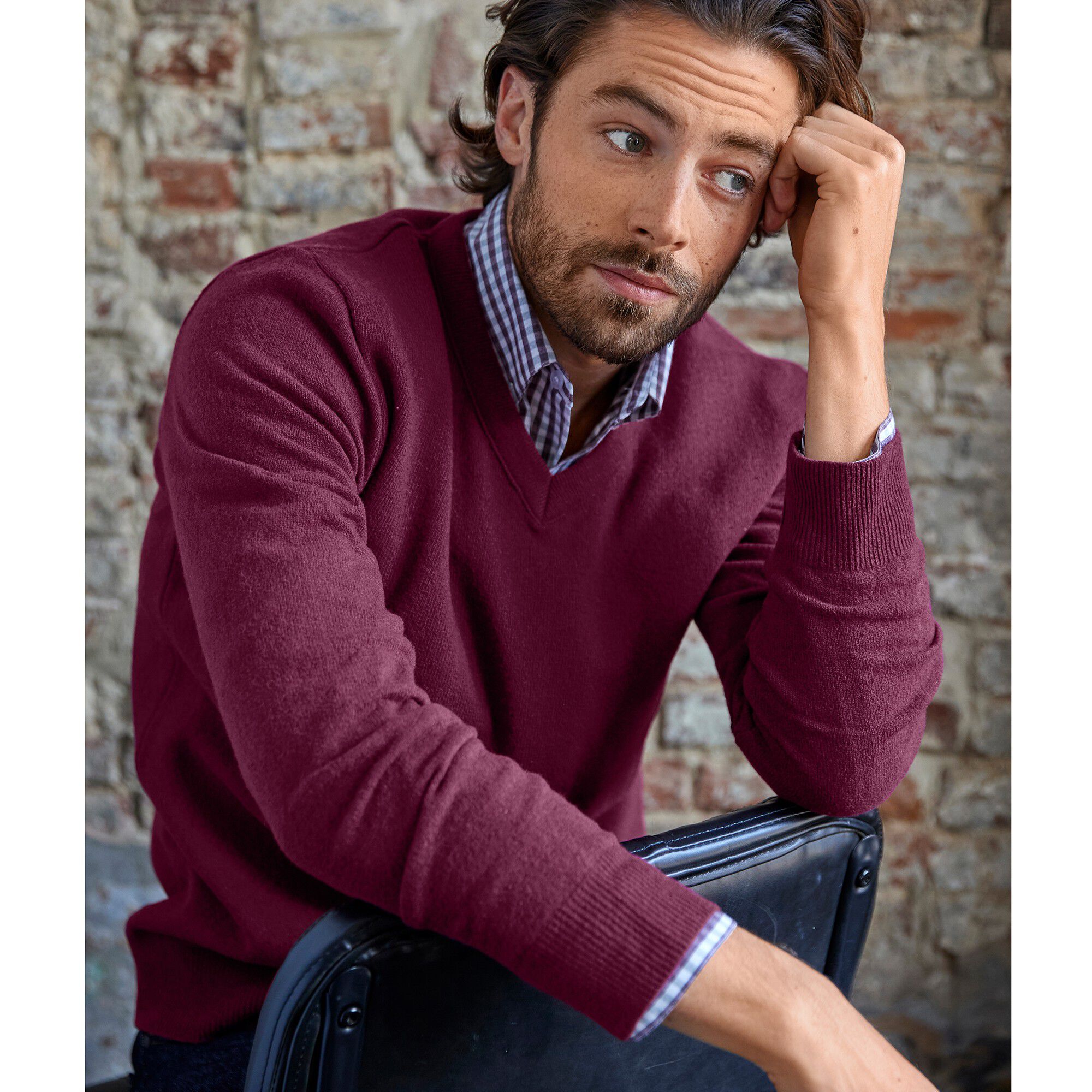 Pull col V 80% laine
