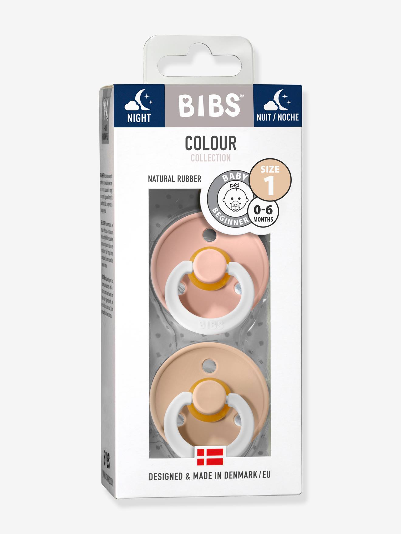 Bibs 2 Beruhigungssauger COLOUR BIBS, Gr. 1 (0-6 Monate) - ziegel+zartrosa