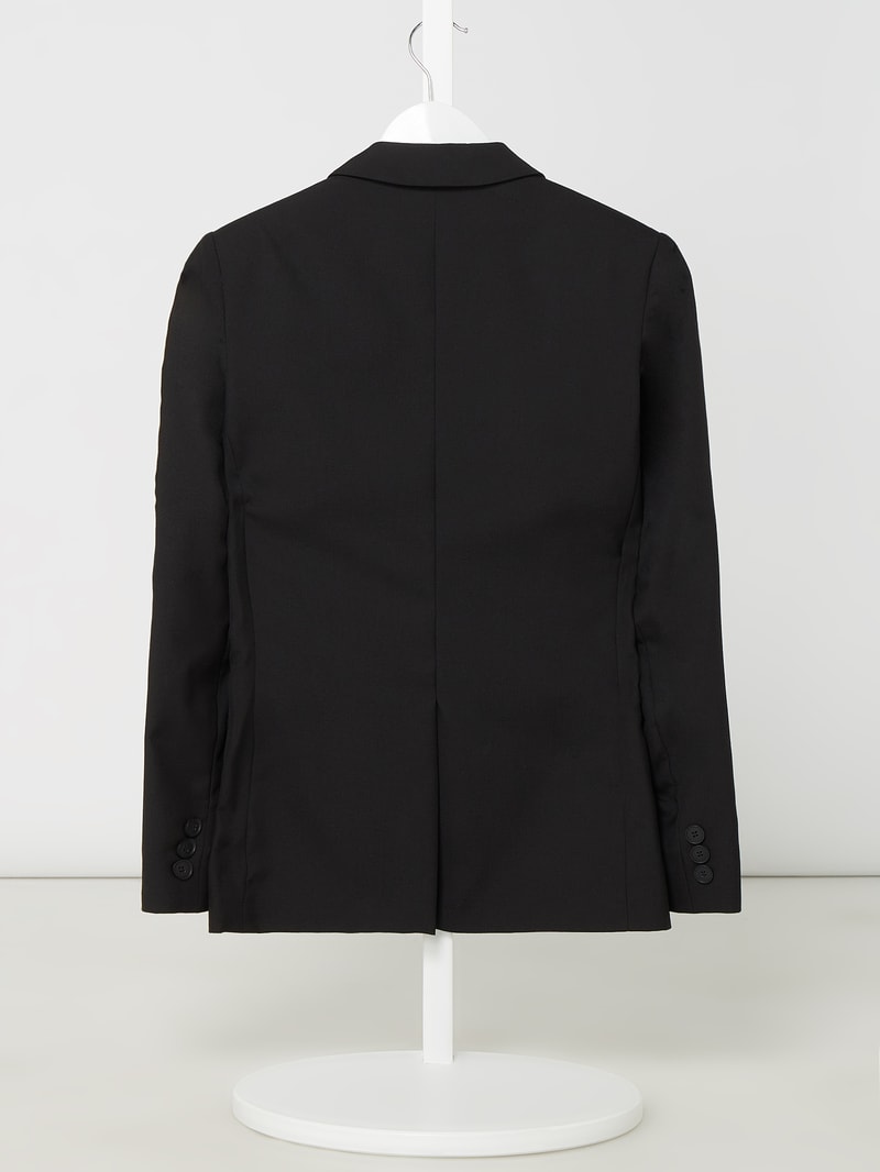 Slim Fit 2-Knopf-Sako mit Viskose-Anteil in schwarz