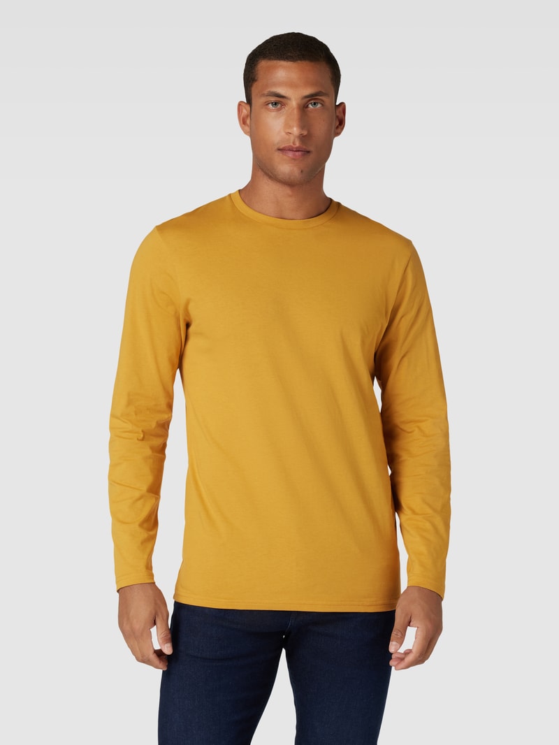 Longsleeve mit Rundhalsausschnitt in gelb