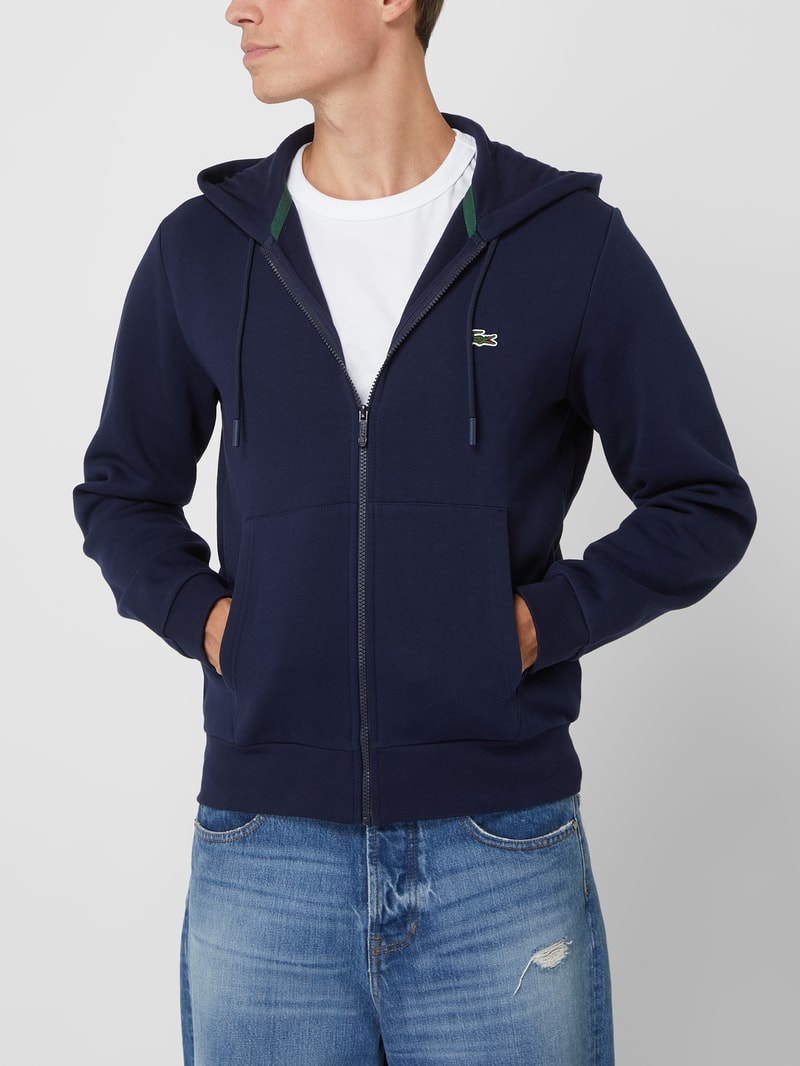 Classic Fit Sweatjacke mit Kapuze in marineblau