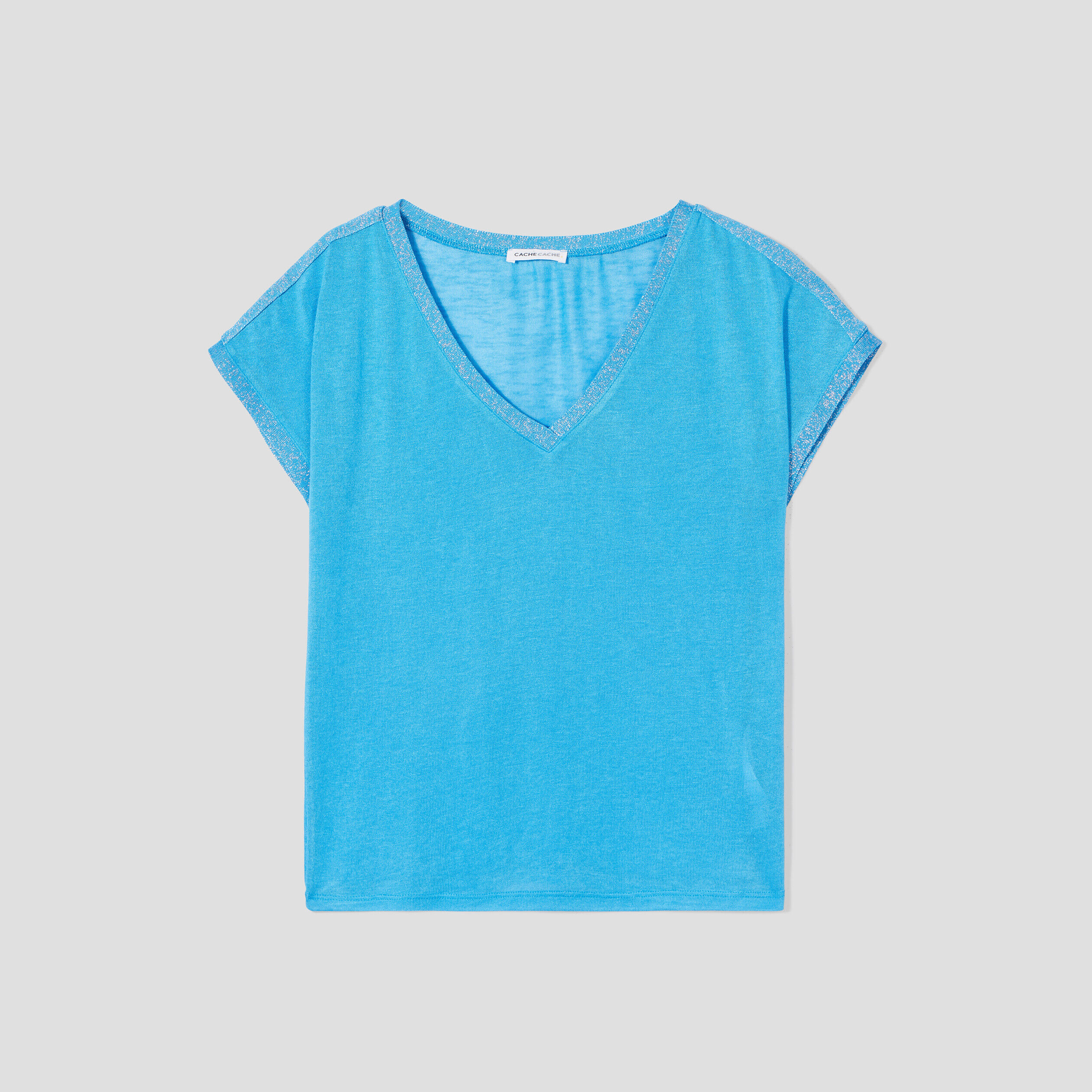 T-shirt manches courtes bleu femme | Cache Cache