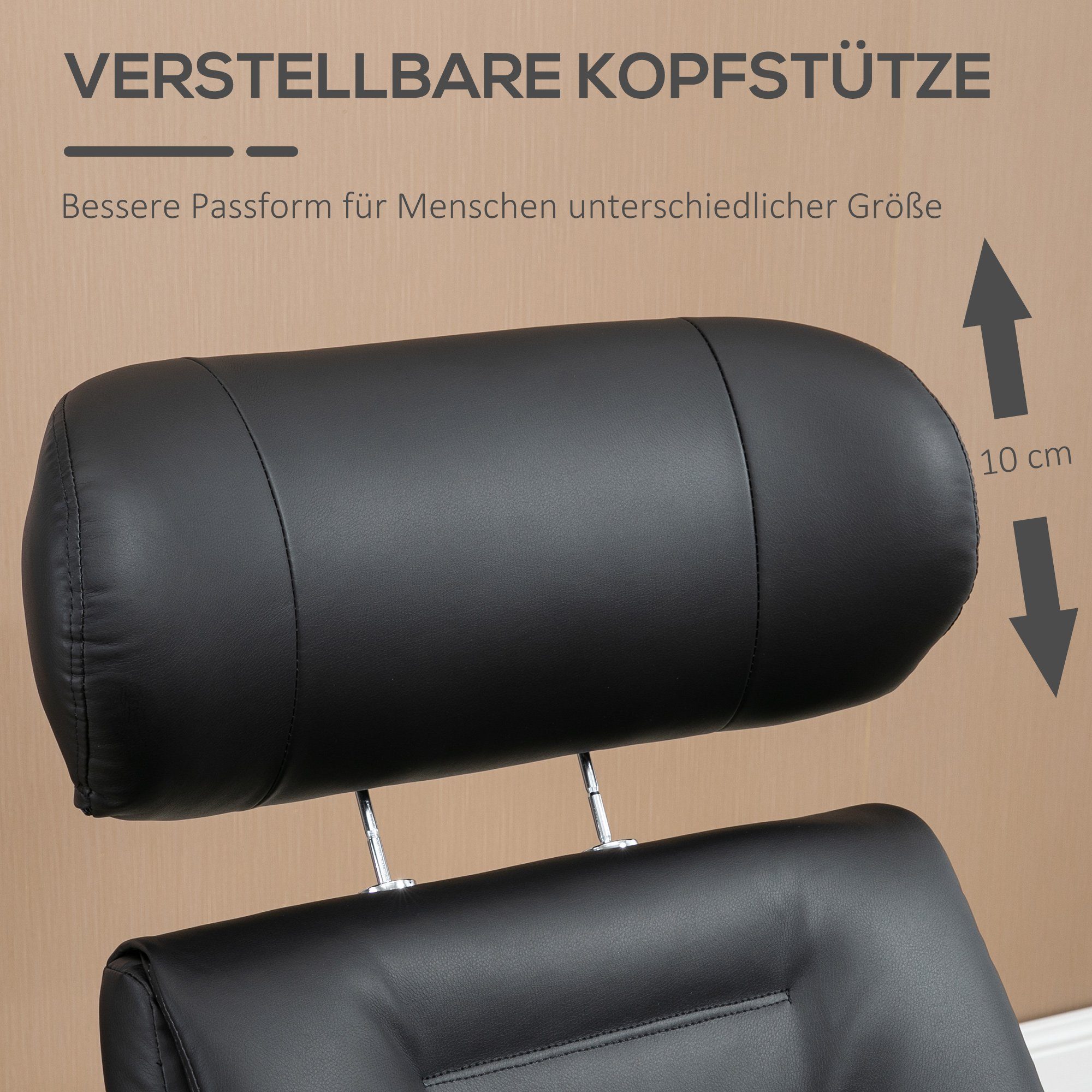 HOMCOM Polsterstuhl Relaxsessel (Liegestuhl mit Fußbank, 2 St), BxLxH: 84x80x108 cm