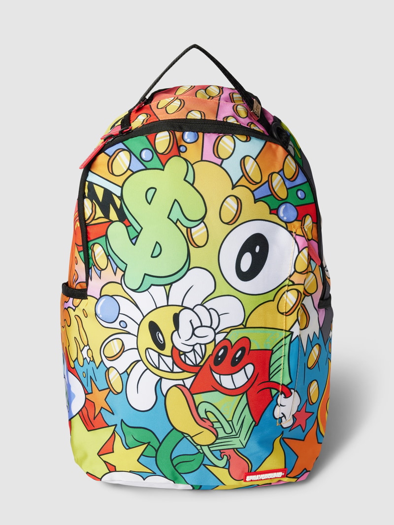 Rucksack mit Allover-Muster Modell 'CARTOON CHARACTERS' in gelb