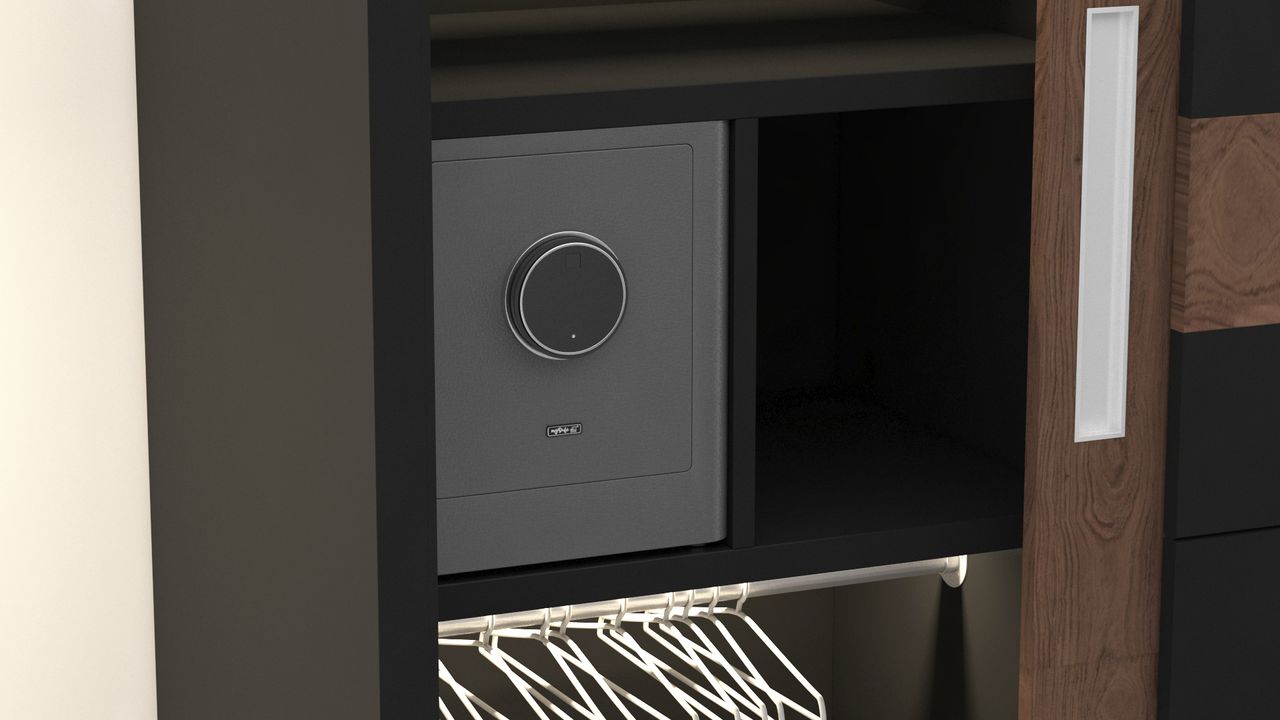 Basi Elektronik-Möbel-Tresor - mySafe Premium 450 - Code/Fingerprint - Grau
