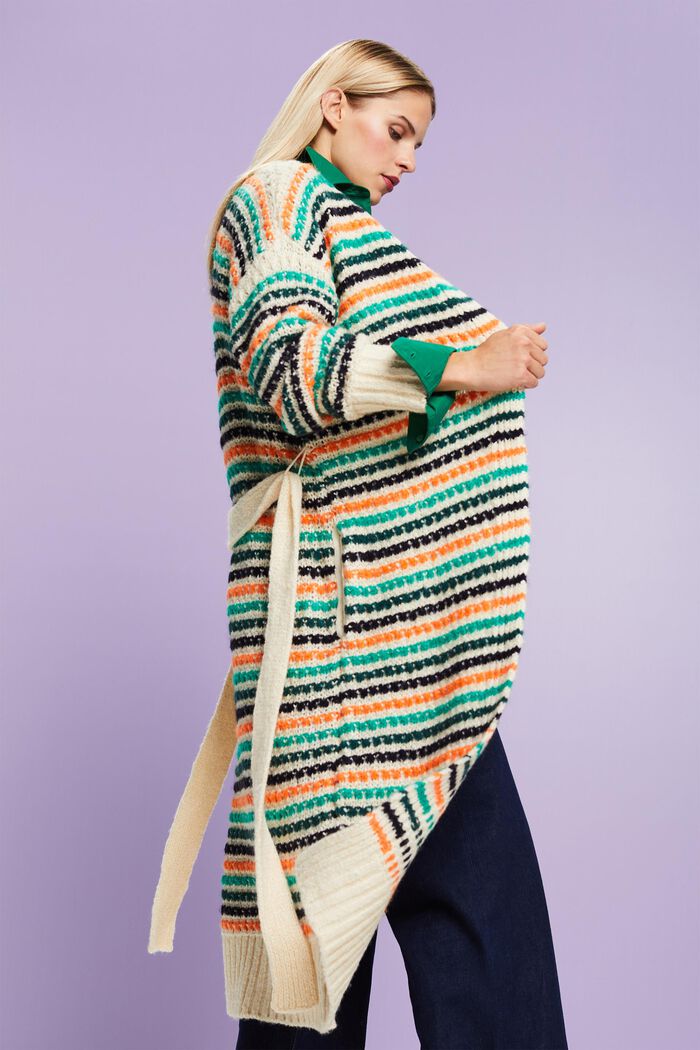 Langer Cardigan mit Streifen