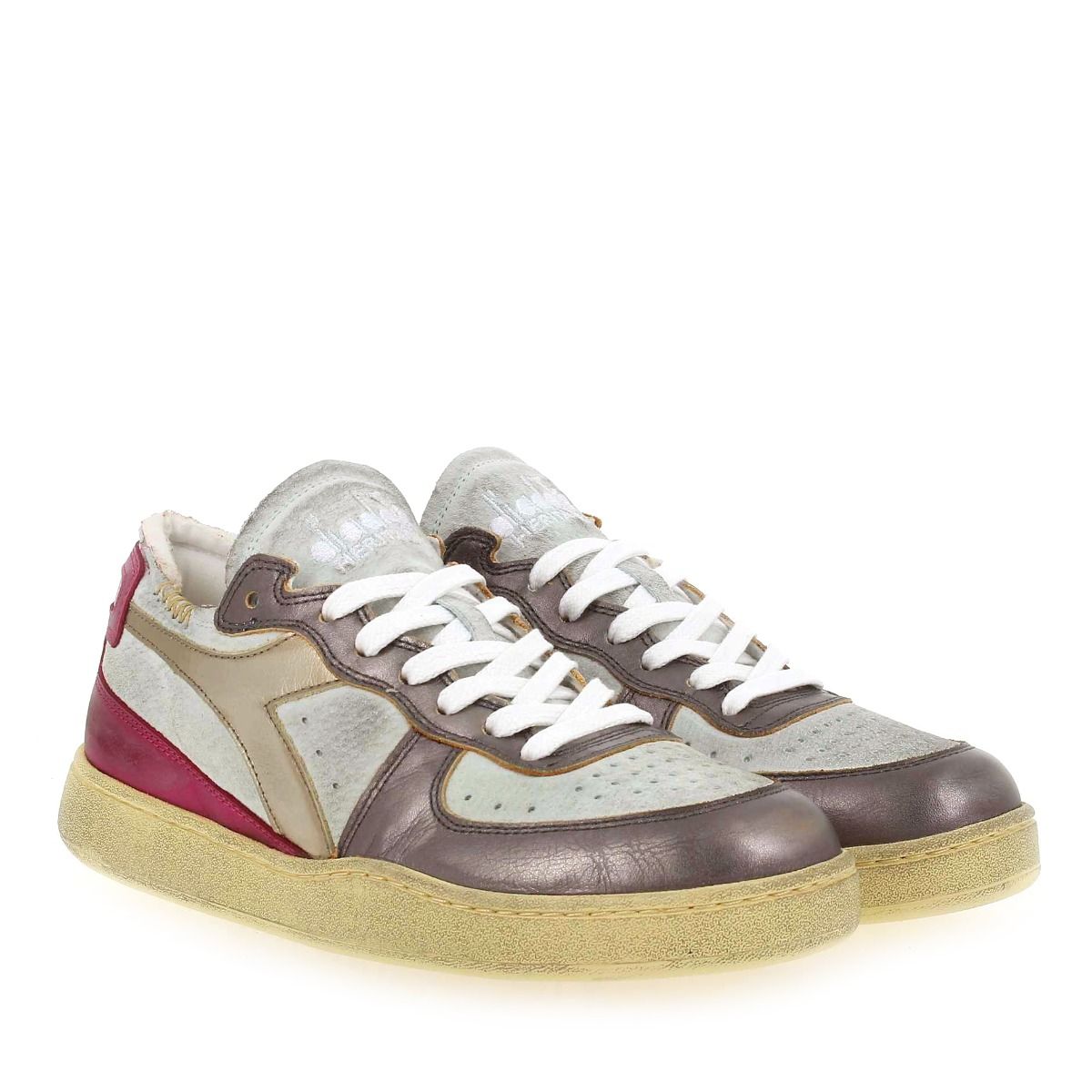 Diadora heritage  MI BASKET ROW - Fuchsia Blanc