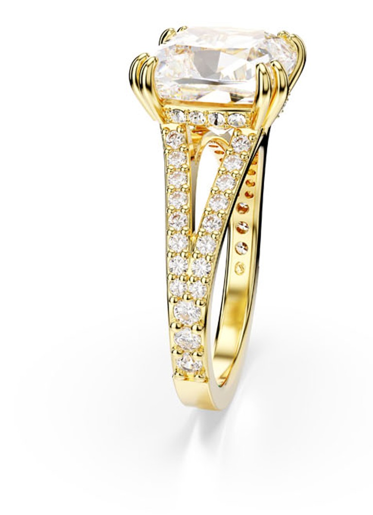 Inel cocktail Swarovski Stilla, placat cu aur, mărimea 52
