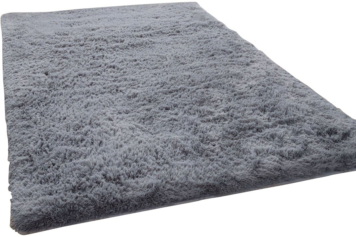 Hochflor-Teppich Silky 591, Paco Home, rechteckig, Höhe: 37 mm, Uni-Farben, besonders weich und kuschelig