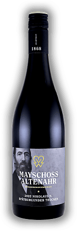 Winzergenossenschaft Mayschoss-Altenahr eG, Nikolaus N., Spätburgunder, Qualitätswein, trocken, 2022, Ahr  Winzergenossenschaft Mayschoss-Altenahr eG, Nikolaus N., Spätburgunder, Qualitätswein, trocken, 2022, Ahr  Ein feinfruchtiger kräftiger Spätbur