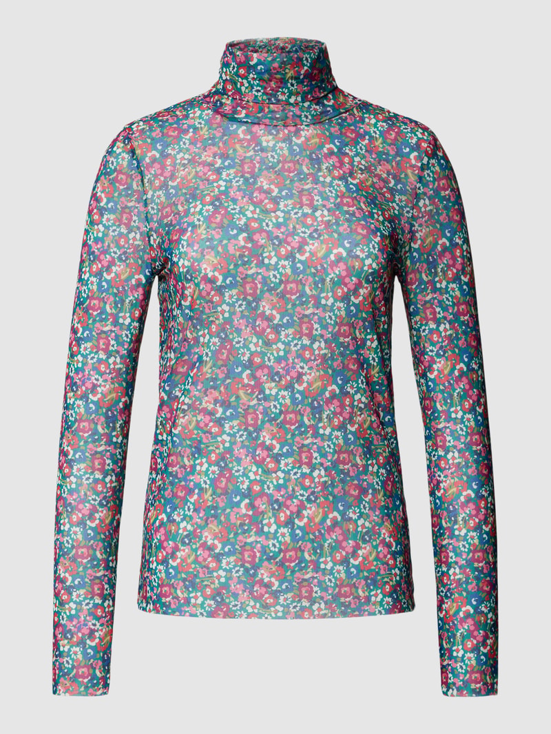 Longsleeve mit Rollkragen in dunkelblau