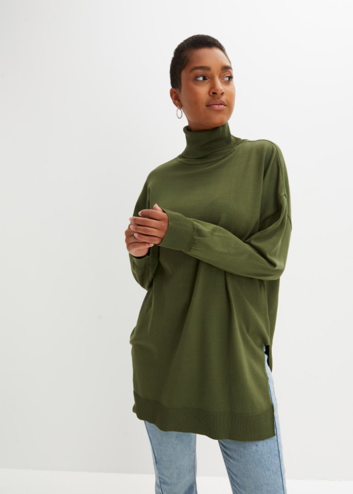 Langer Rollkragenpullover
