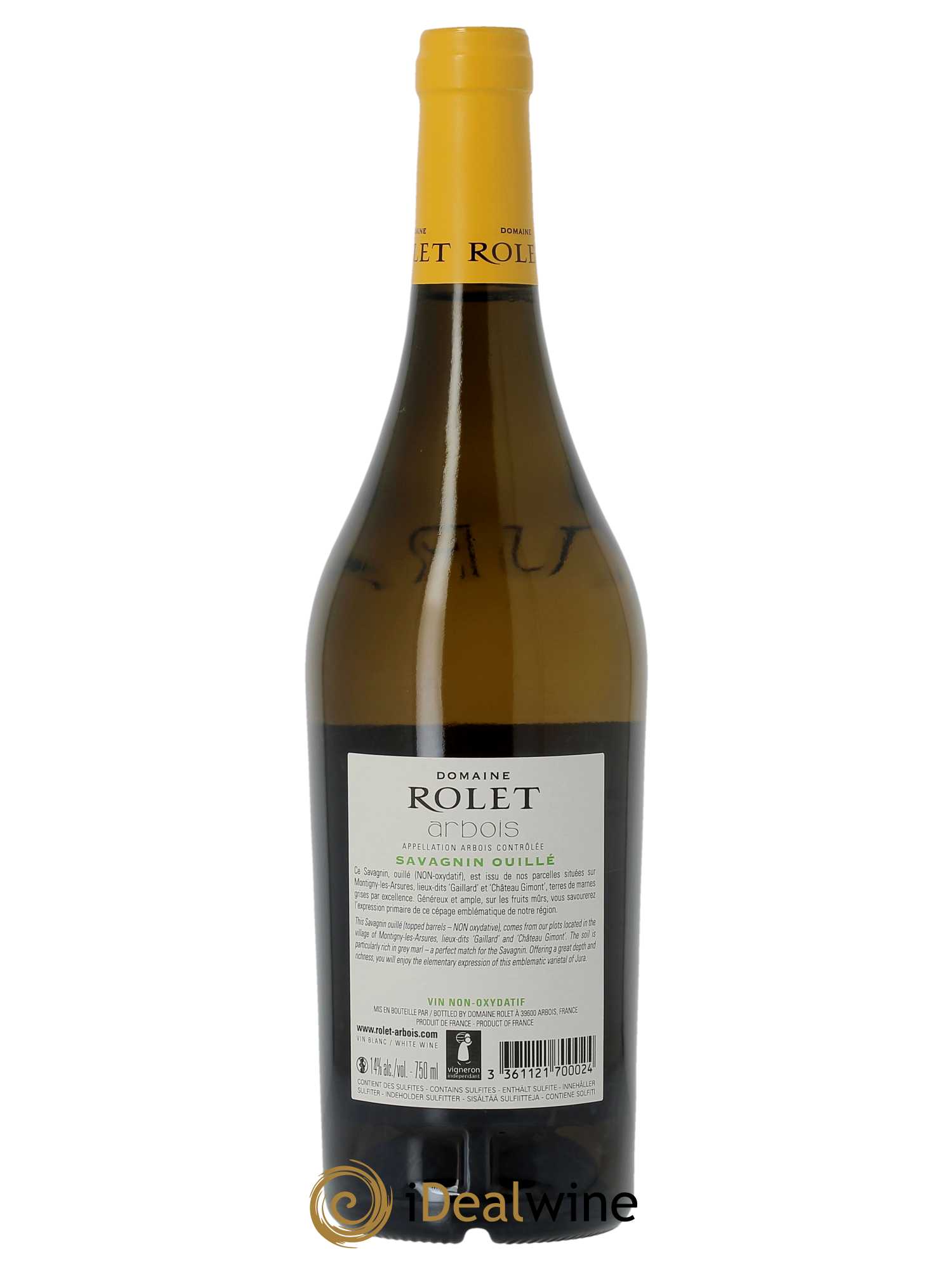 Arbois Savagnin Ouillé Domaine Rolet  2020 - Lot de 1 Bouteille