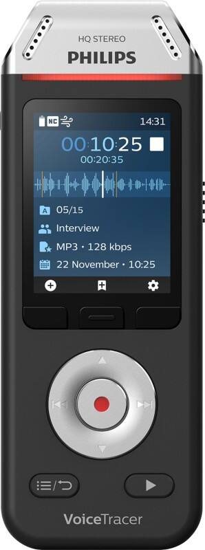 Philips Digitales Diktiergerät VoiceTracer DVT2110 Schwarz, Silber