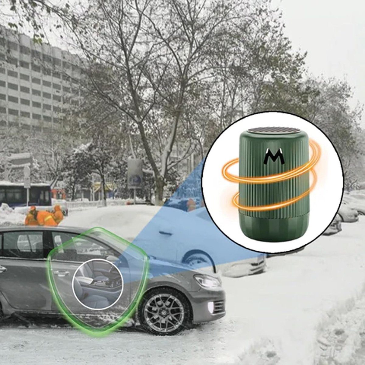 Yoyaxi Heizgerät Tragbarer Auto-Mikrowellen-Enteiser:Enteisung,Erwärmung,360°-Enteisung, Am Fahrzeug montierter Enteiser,der mit der gleichen Frequenz vibriert