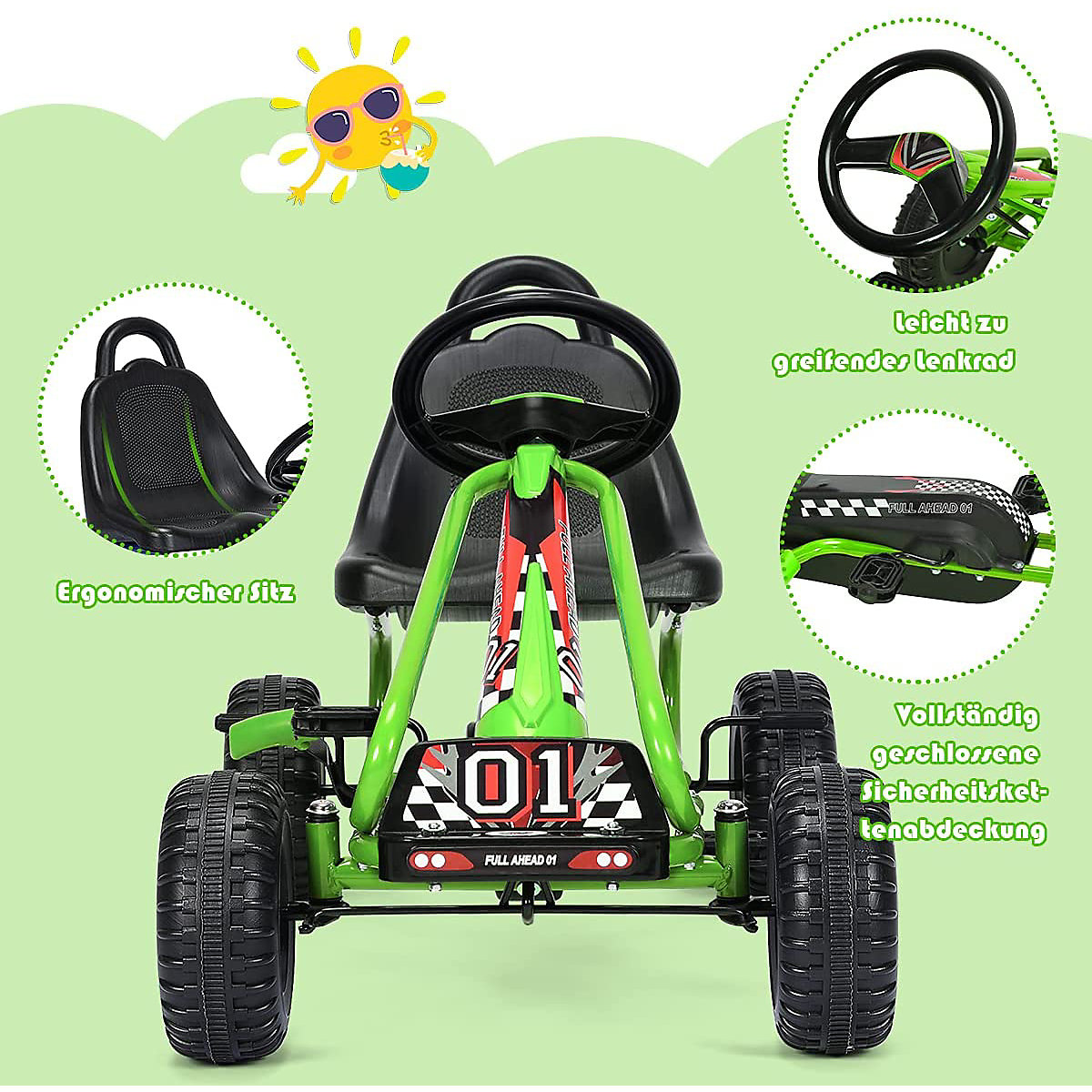 Gokart Mit Handbremse Sitz verstellbar