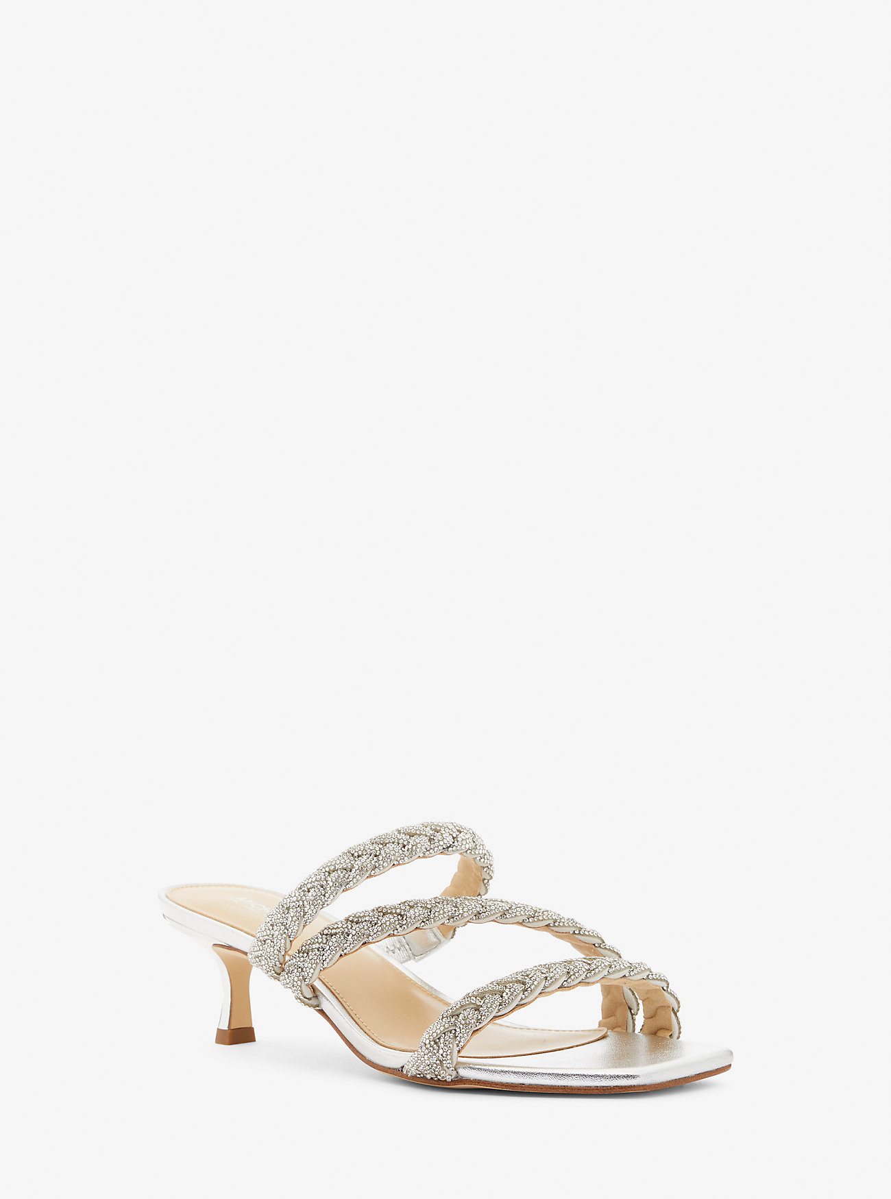 Celia Utsmykket Metallisk Kattunge Sandal - SØLV