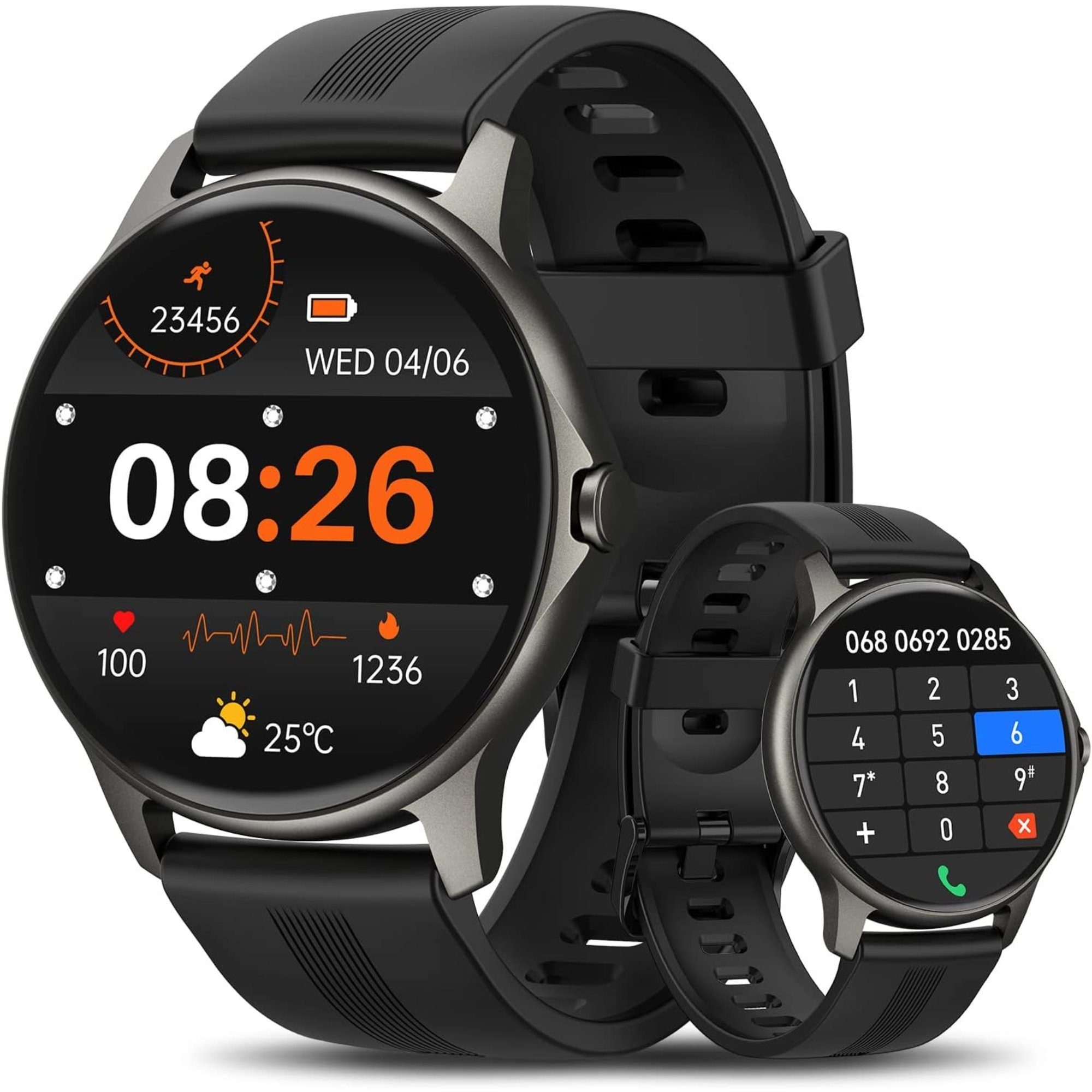 Manike ZL50 Elegant Blutdruckmonitor Herzfrequenzmessung Bluetooth Call Smartwatch (4,3 cm/1,69