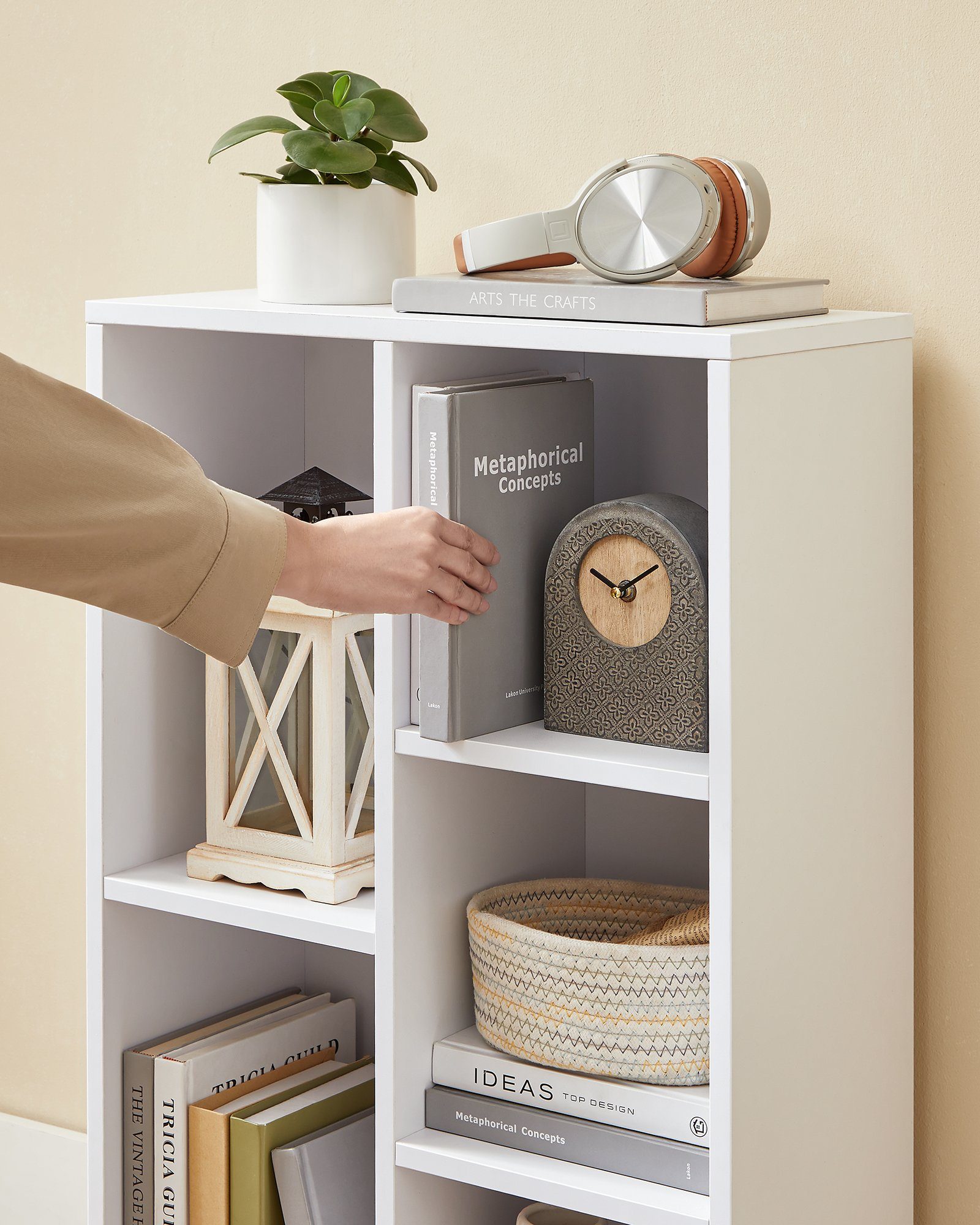 VASAGLE Bücherregal Standregal, mit 5 Fächern, 24 x 50 x 80 cm