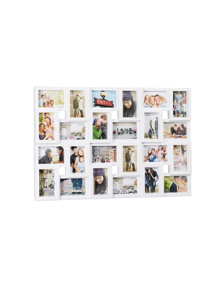 relaxdays Bilderrahmen 24 Bilder in Weiß - (B)86 x(H)57 cm günstig kaufen onesize