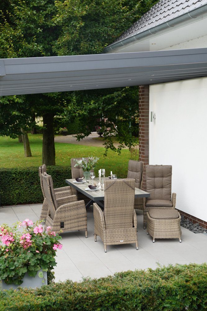 Ploß Gartenlounge-Hocker Ploß Nizza Fußhocker Geflecht inkl. Kissen (1)
