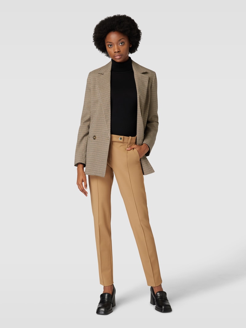 Chino mit fixierten Bundfalten Modell 'TWIGGY' in cognac