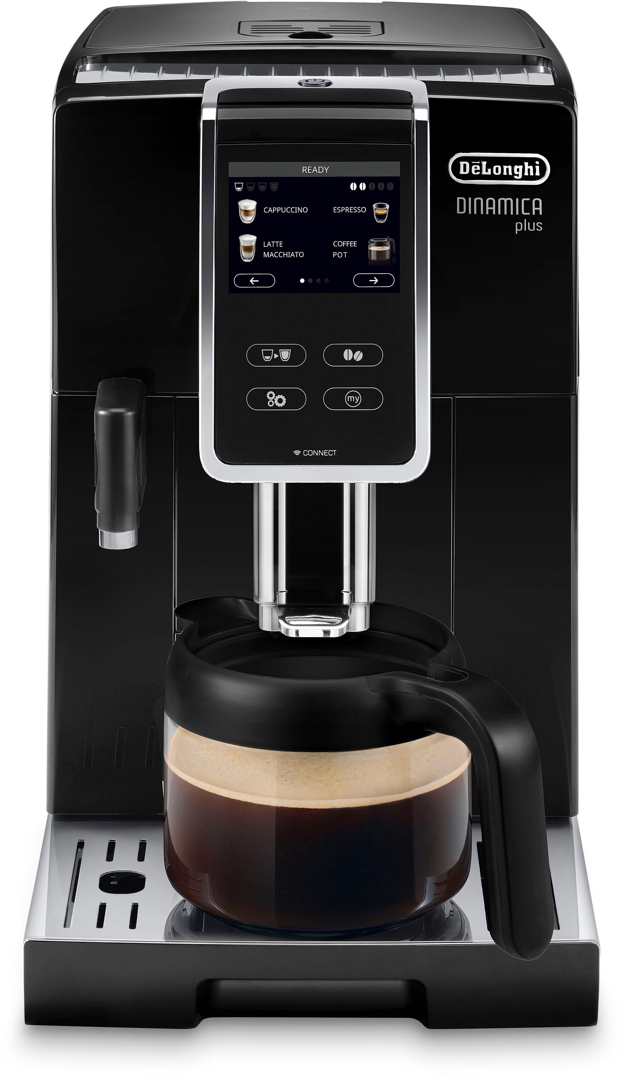De'Longhi Kaffeevollautomat Dinamica Plus ECAM 370.70.B, mit LatteCrema Milchsystem und Kaffeekannenfunktion