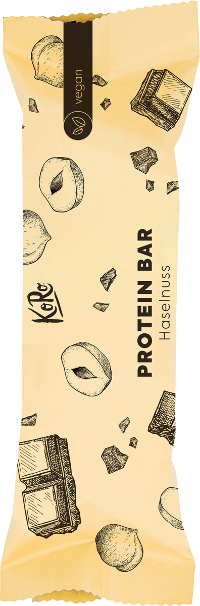 Proteinriegel Haselnuss, vegan, 60 g