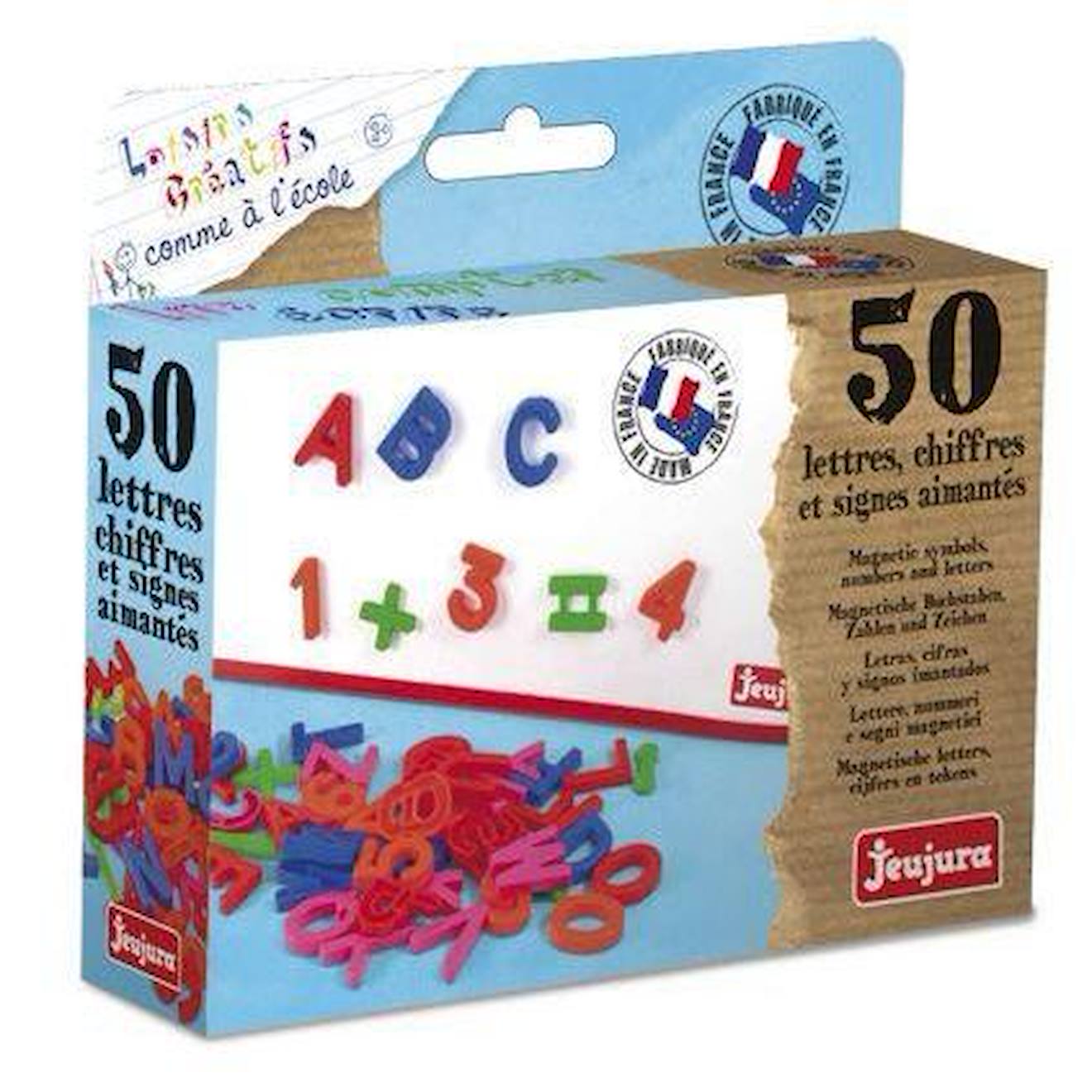 JEUJURA Coffret 50 Lettres Majuscules, Chiffres Et Signes bleu