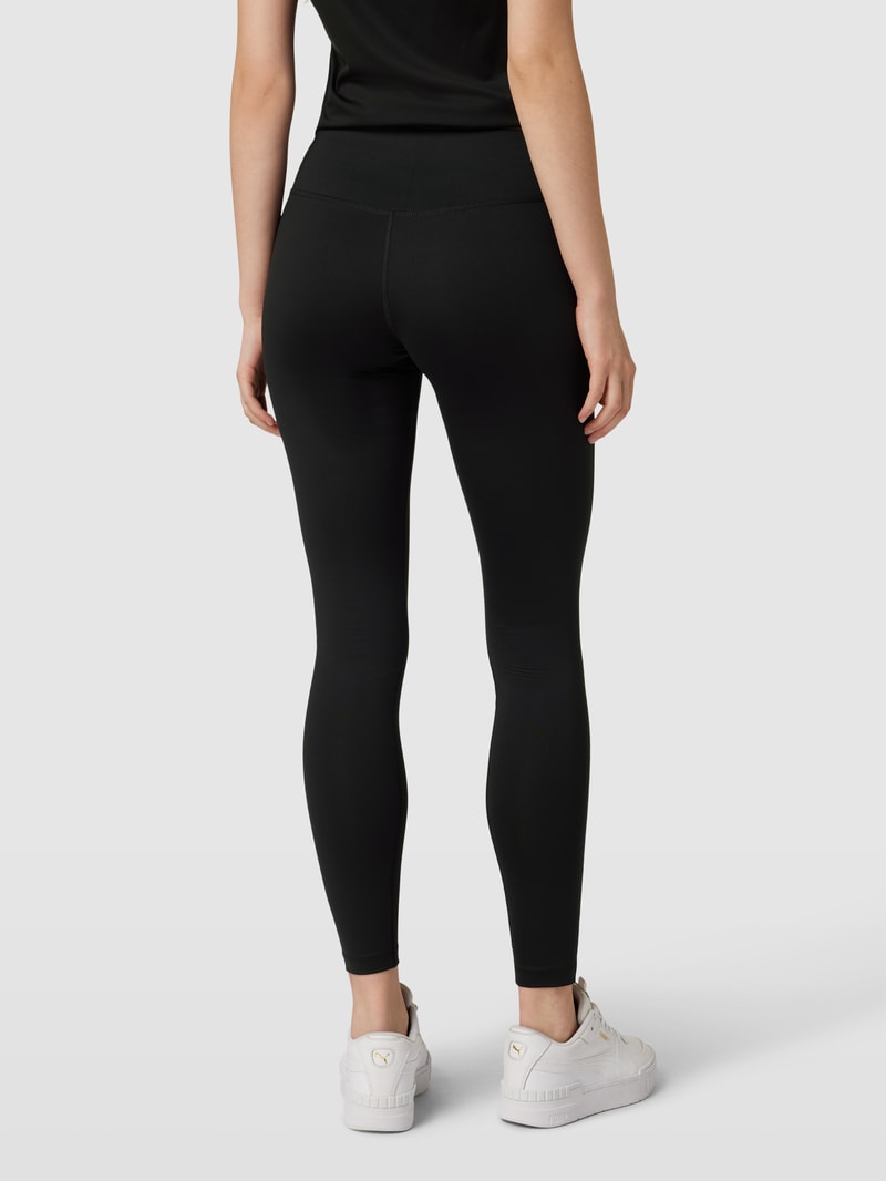 Leggings mit Label-Print in schwarz