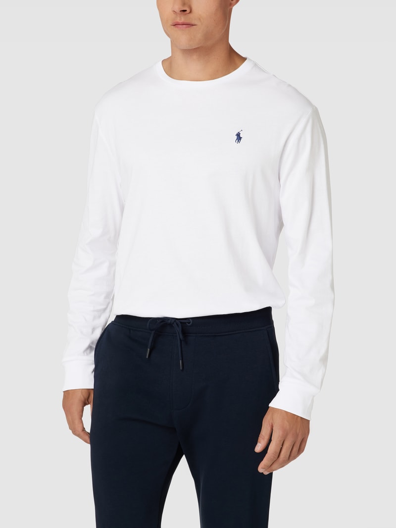 Longsleeve mit Label-Stitching in weiß