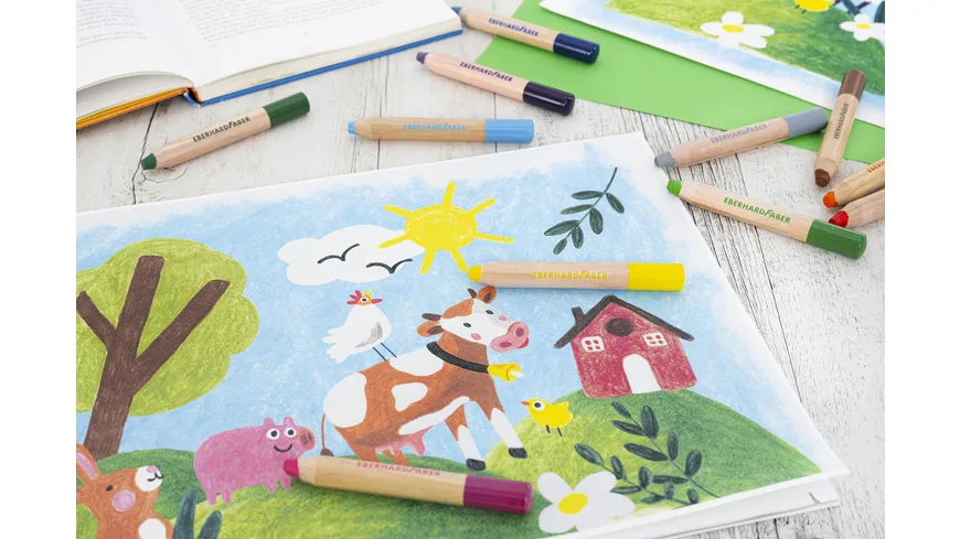 EBERHARD FABER Farbstift Buntstift 12er Etui Mini Kids 3in1