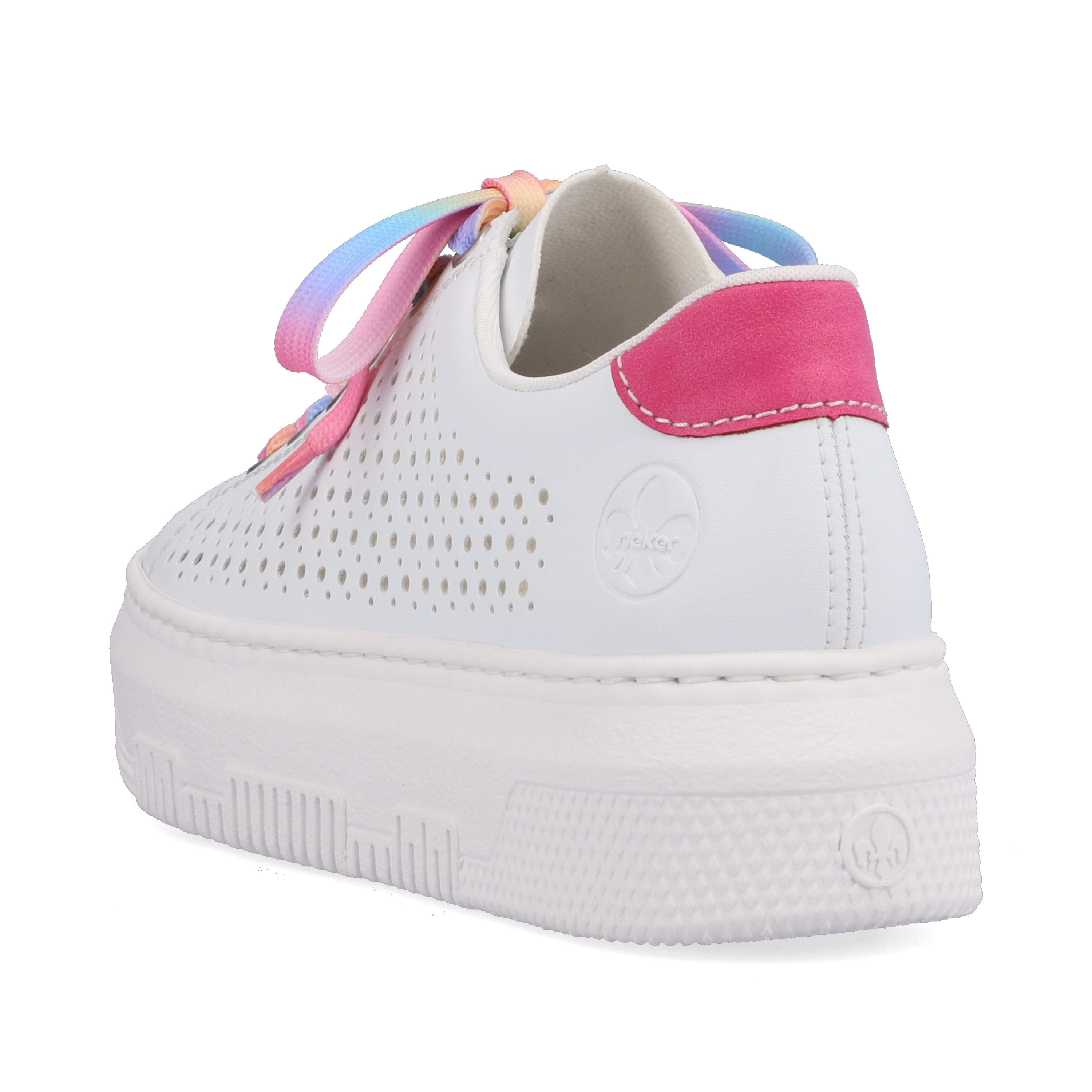 Rieker Damen Sneaker Low cremeweiß-flamigorosa