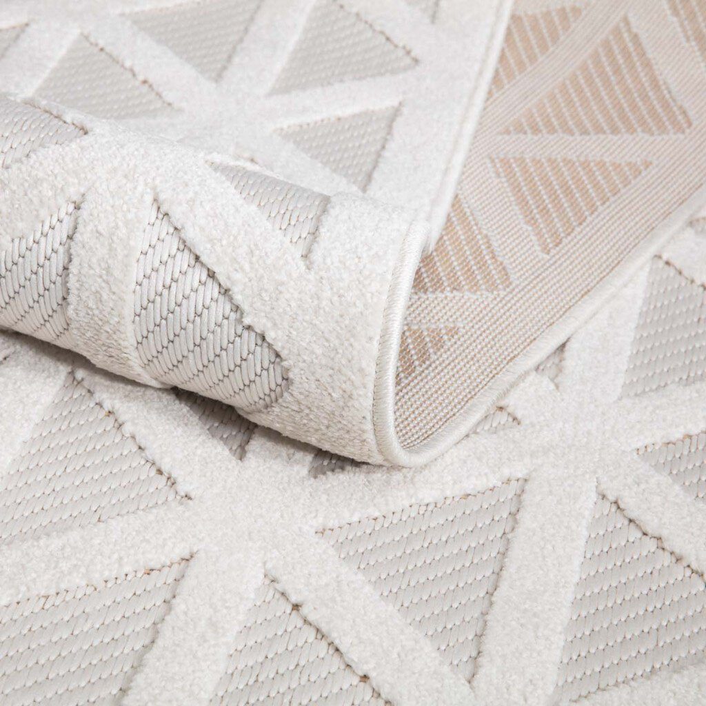 Teppich In-& Outdoorteppich Santorini 446, 3D-Effekt, Geo-Muster, Carpet City, rechteckig, Höhe: 5 mm, Wetterfest & UV-beständig für Terrasse, Balkon, Küche, Flur