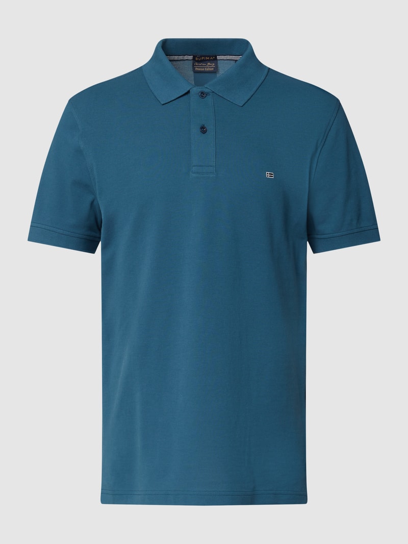 Poloshirt mit Label-Stitching in petrol