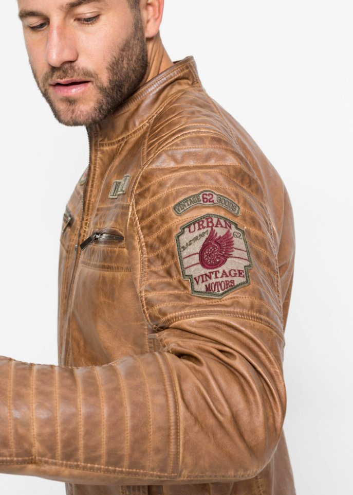 Lederimitat-Jacke