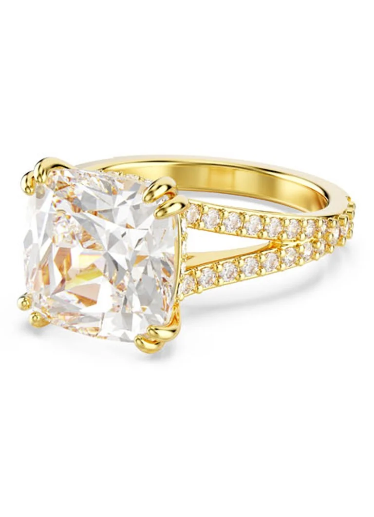Inel cocktail Swarovski Stilla, placat cu aur, mărimea 58