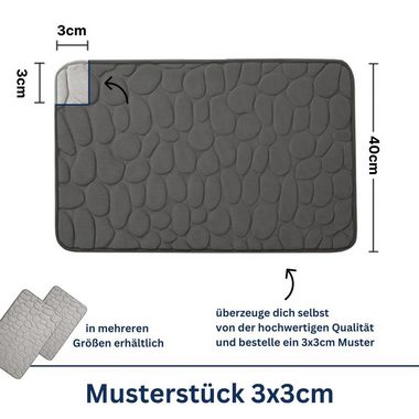 Badematte Badteppich rutschfeste Badematten, weicher und flauschiger Badteppich Novabad, rutschhemmend, beschichtet, Memory Schaum, trockene und schimmelresistente Badedecke, Memory Schaum, schnell trocknend, wasserabsorbierend, fußbodenheizungsgeeig