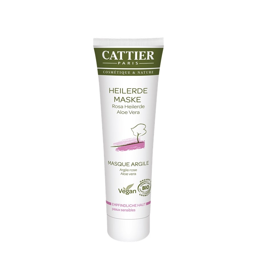 Rosa Heilerde Maske für empfindliche Haut