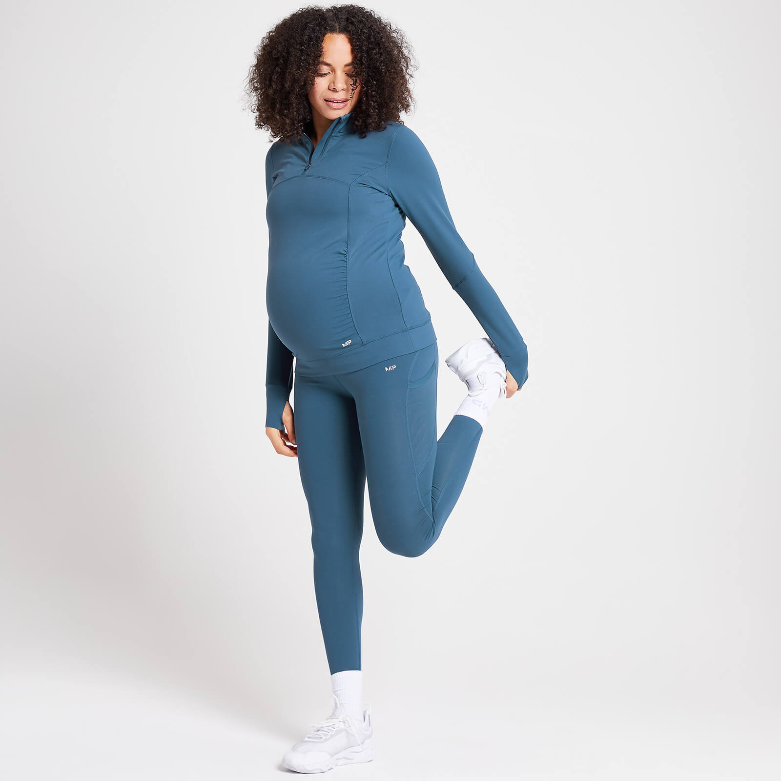 Haut de maternité à fermeture éclair ¼ MP Power pour femmes – Bleu poudré