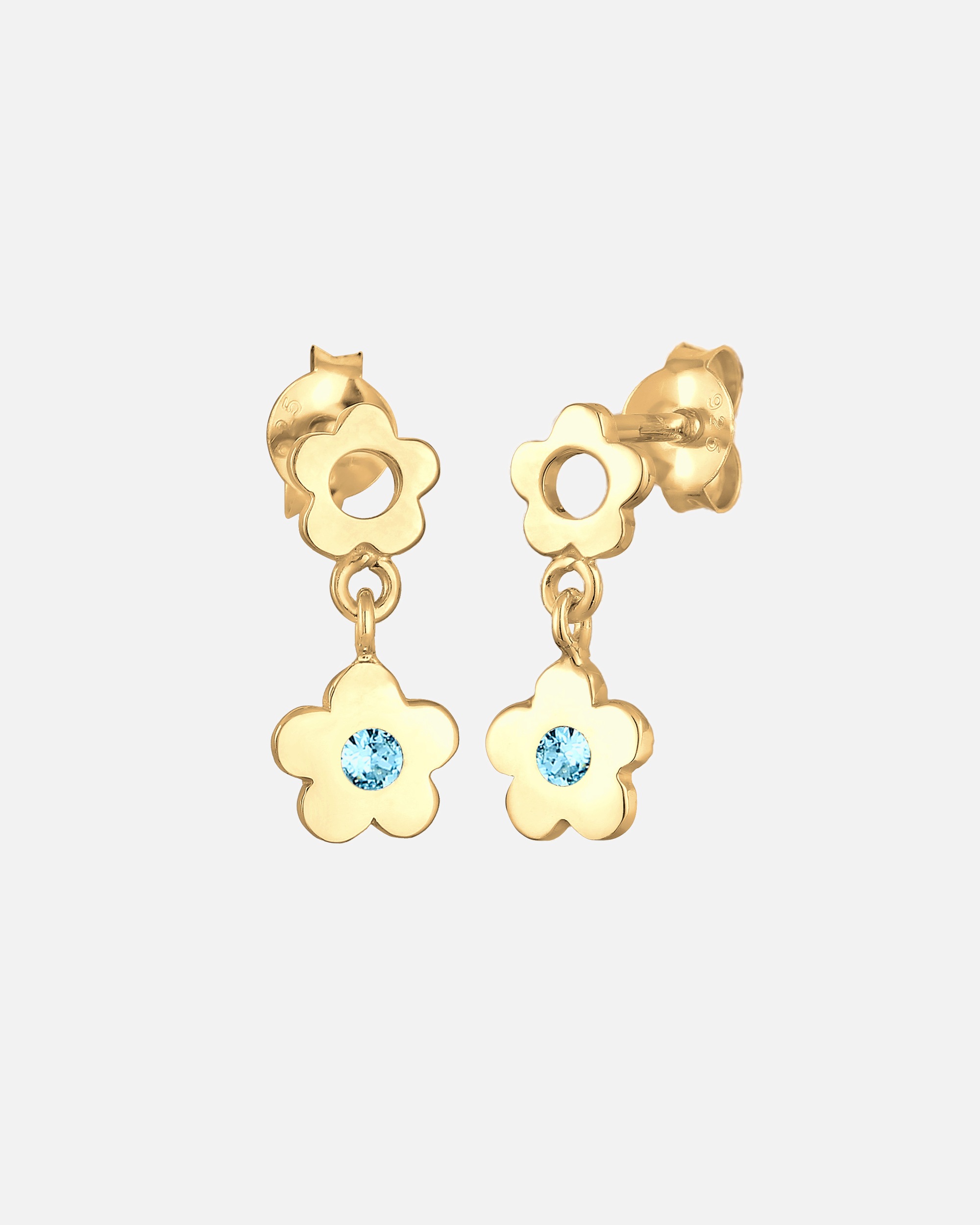 Elli Children's Flower Earrings with Crystal in 925 Sterling Silver