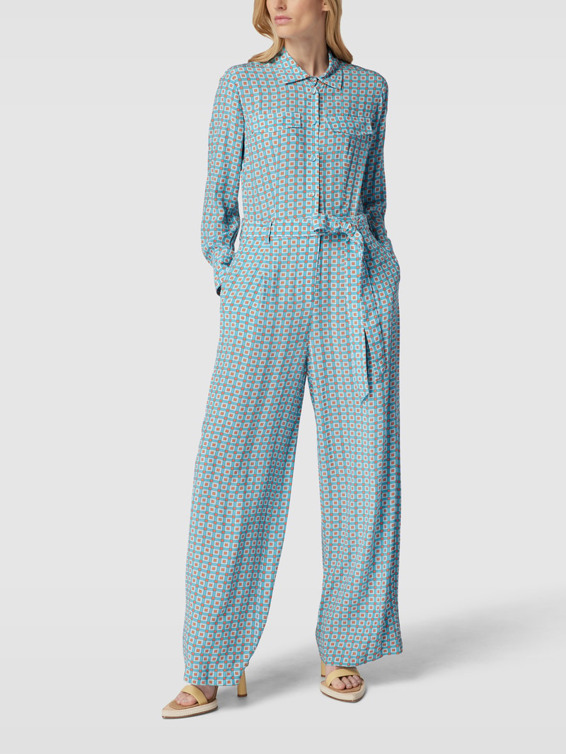 Jumpsuit mit Allover-Muster in bleu
