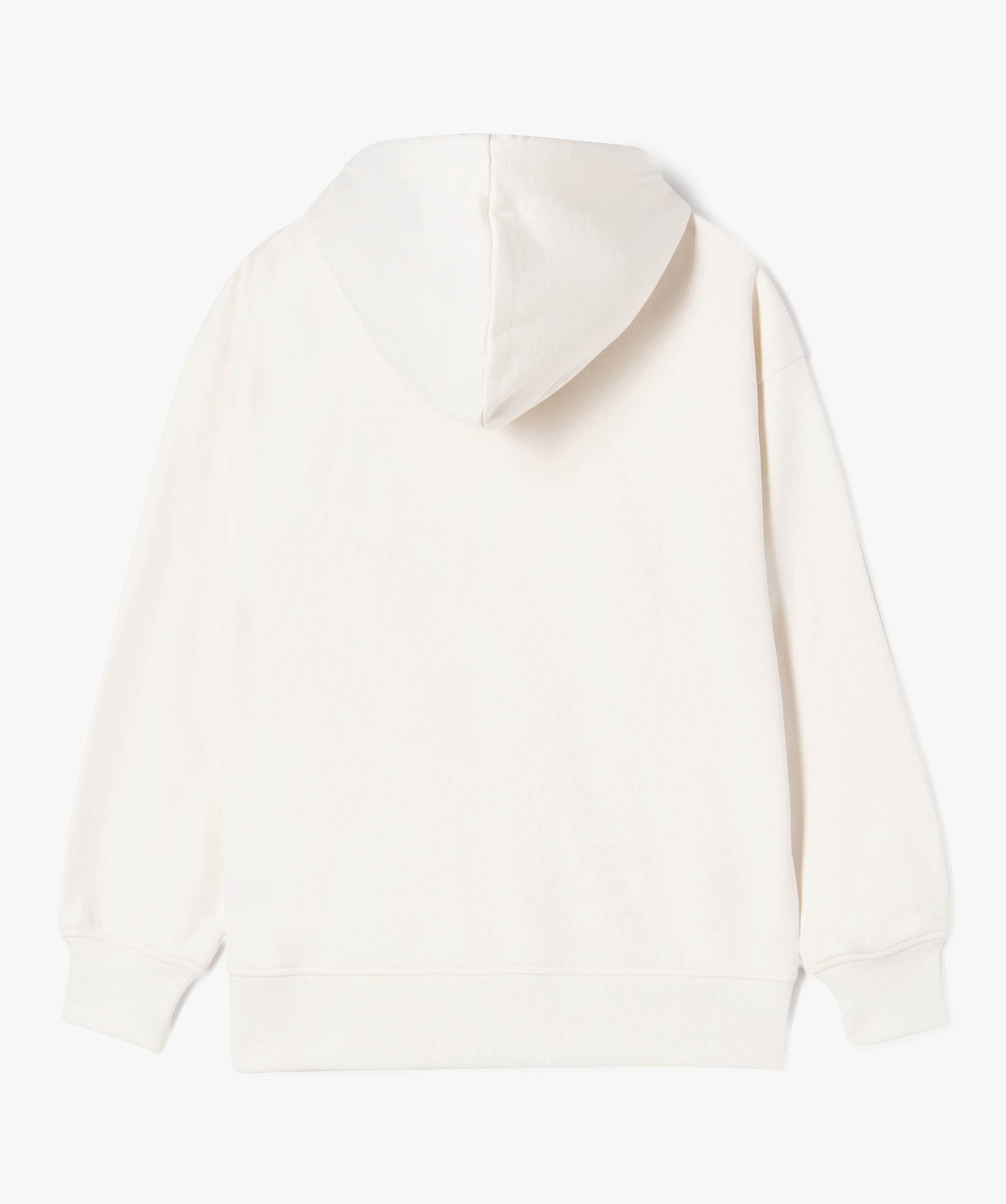 Sweat zippé à capuche coupe large fille beige | GEMO