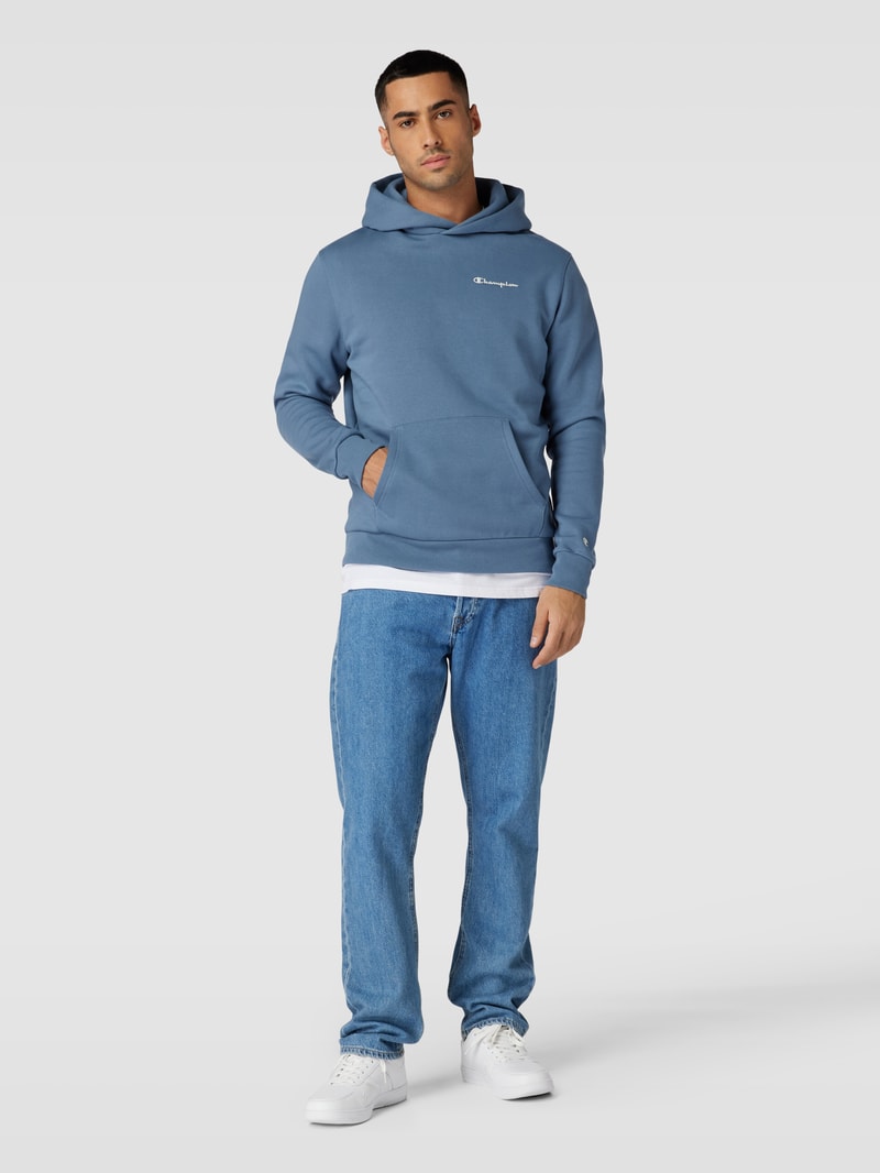 Oversized Hoodie mit Label-Detail in rauchblau