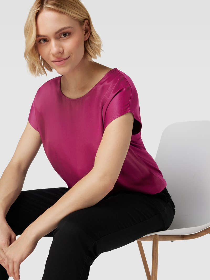 T-Shirt mit Rundhalsausschnitt in aubergine