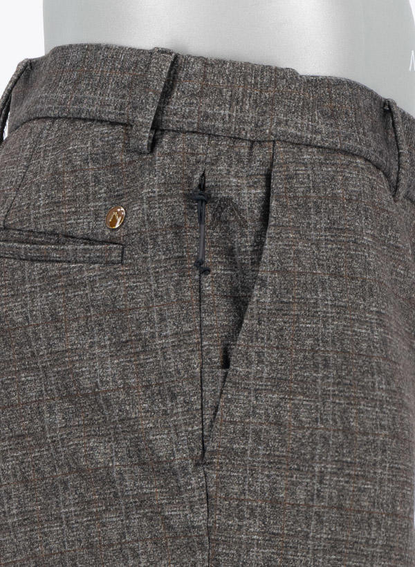 Alberto Golf, Golfhose Rookie, Regular Fit, Jersey, graubraun kariert