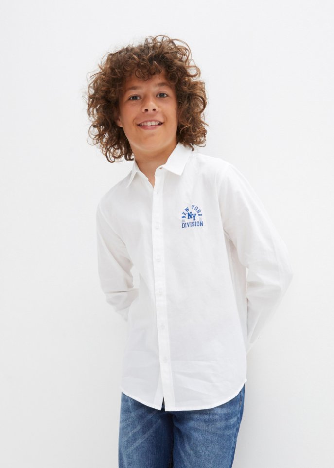 Jungen Oxford Hemd mit Druck