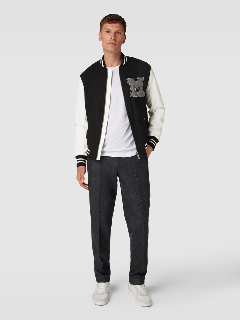College-Jacke mit Label-Stitching in schwarz
