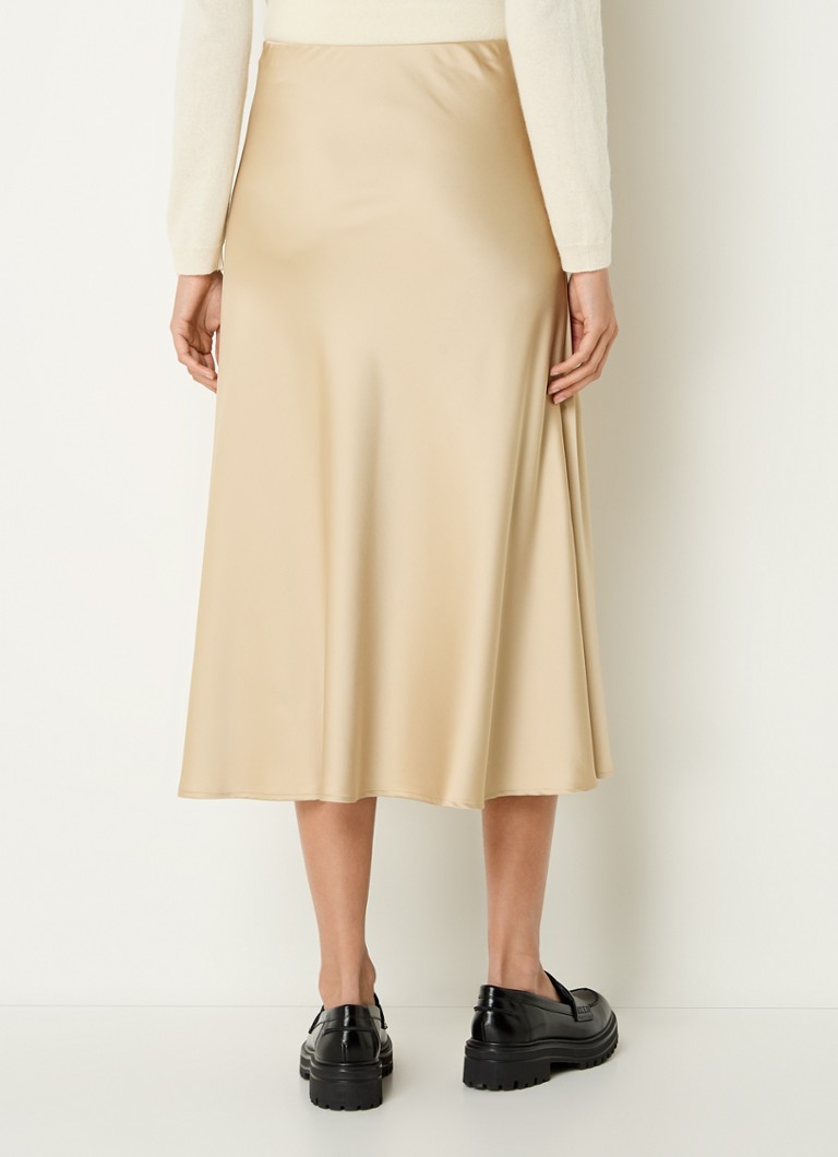 Fustă midi din satin Benetton cu talie elastică