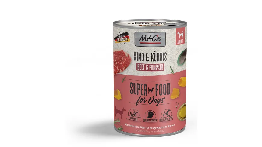 MAC's DOG Hundenassfutter Rind & Kürbis 400 g